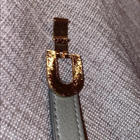faux Leather brushed  gold tone hardware bracelet - Picture 10 of 13